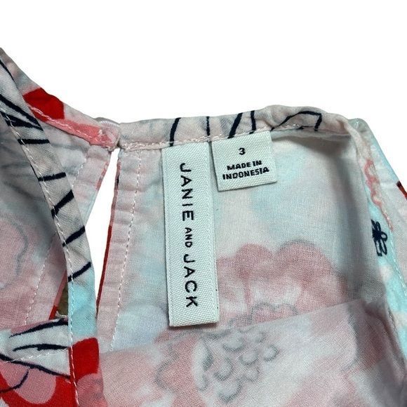 Janie & Jack Light Blue and Pink Floral Sleeveless Top US 3 - Picture 5 of 8